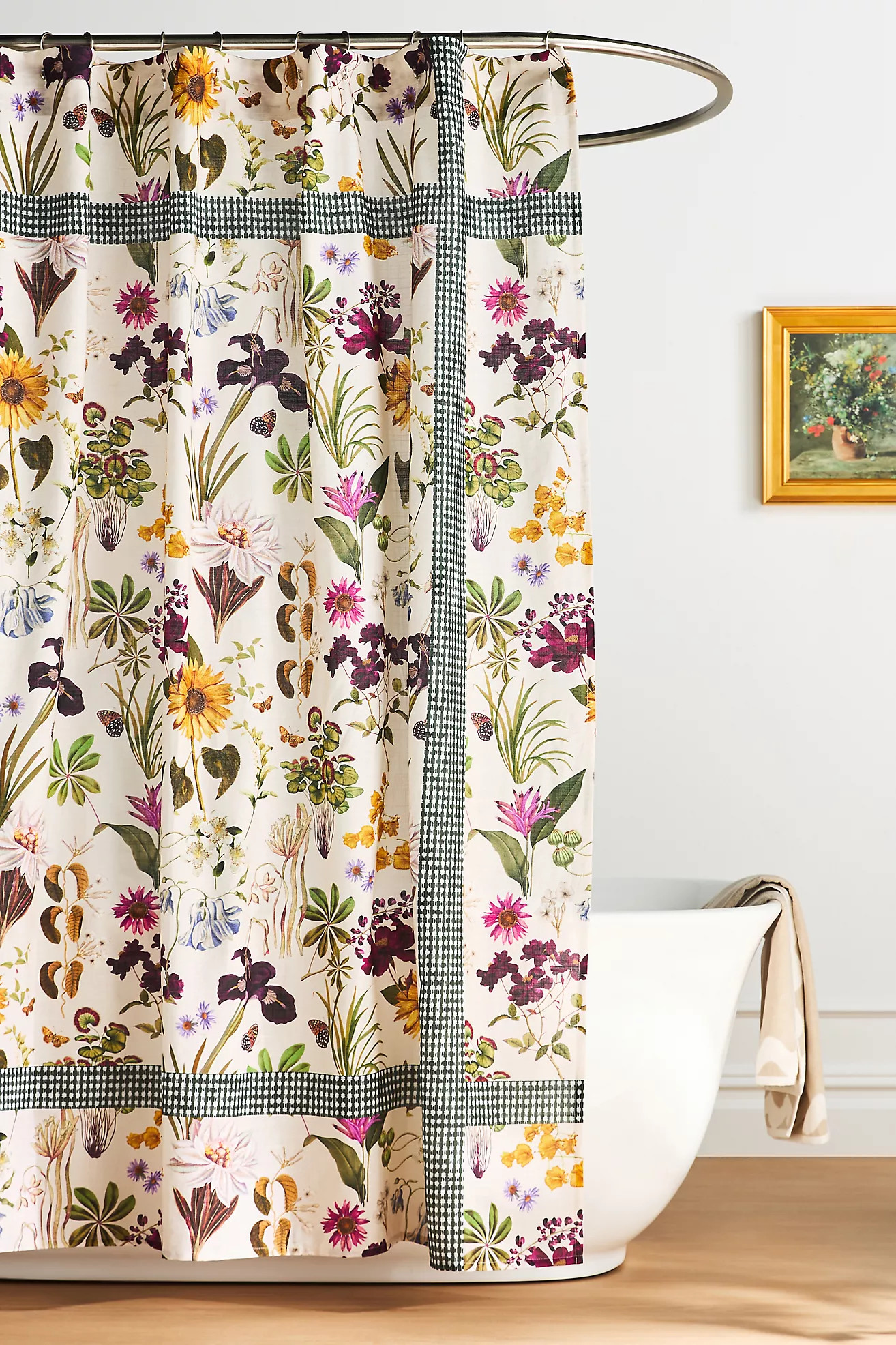Evie Organic Cotton Printed Shower Curtain | Anthropologie (US)