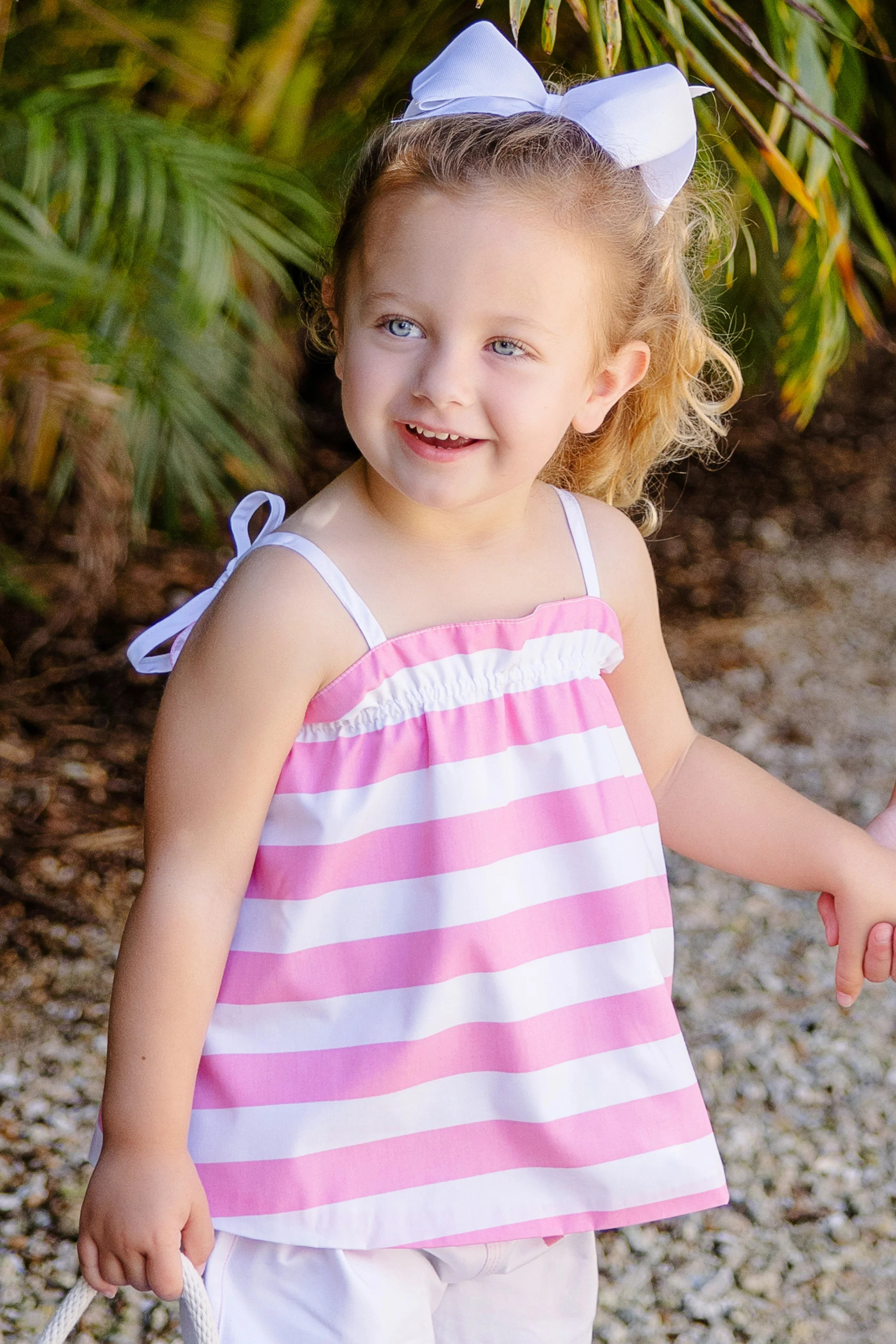 Lainey's Little Top - Hamptons Hot Pink Stripe | The Beaufort Bonnet Company