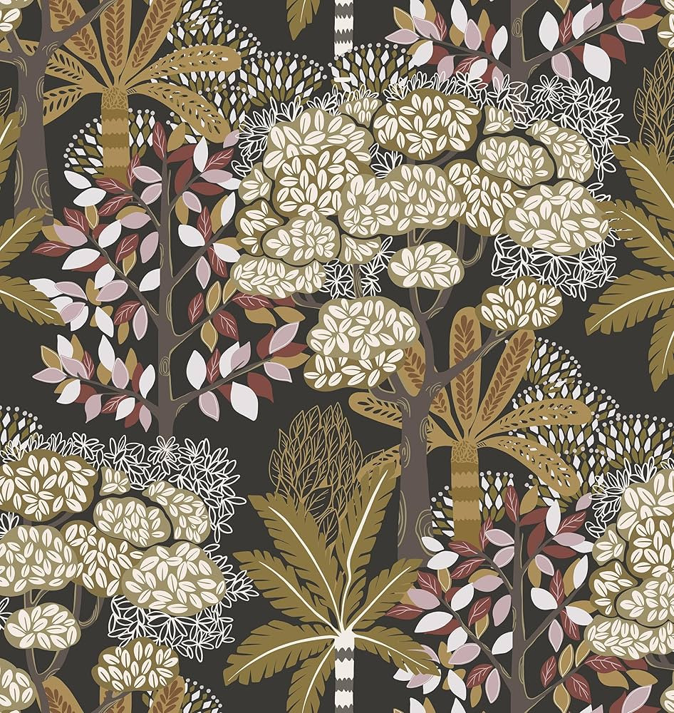 Forest Wallpaper Peel and Stick Vintage Wallpaper Black/Brown Self Adhesive Removable Wallpaper f... | Amazon (US)