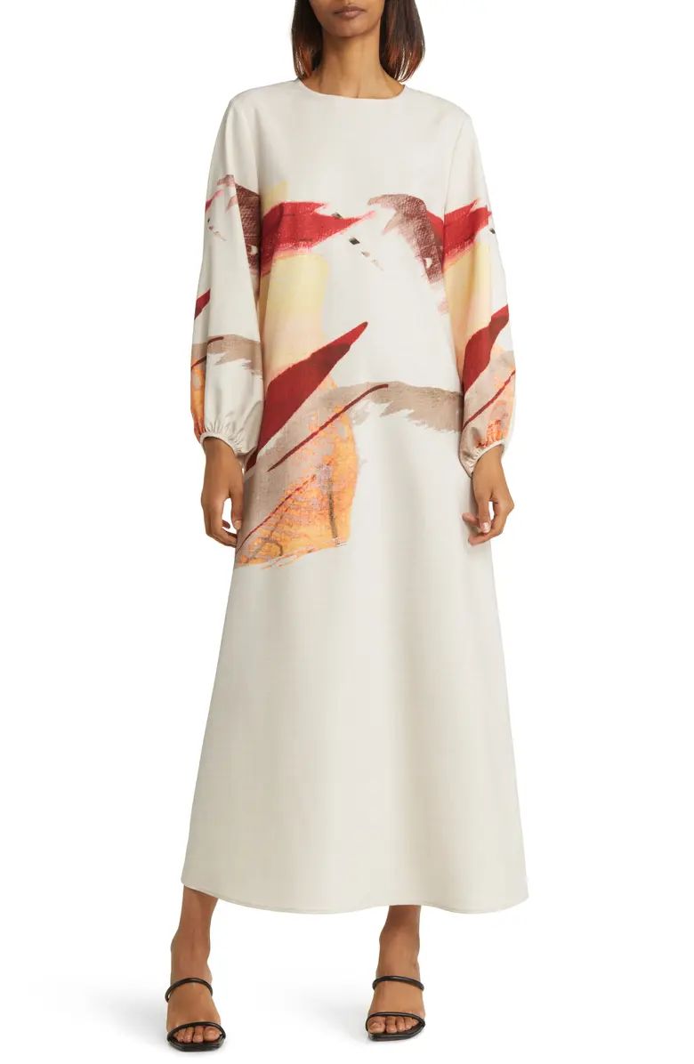 Painted Sunset Long Sleeve Maxi Dress | Nordstrom