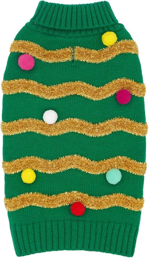cyeollo Dog Sweater Dog Christmas Sweaters Turtleneck Glitter Holiday Doggie Clothes for Cold Wea... | Amazon (US)