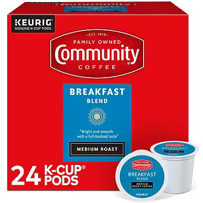 Community Coffee - Breakfast Blend Coffee Keurig® K-Cup® Pods, Medium Roast, 24/Box (5000374324) | Best Buy U.S.