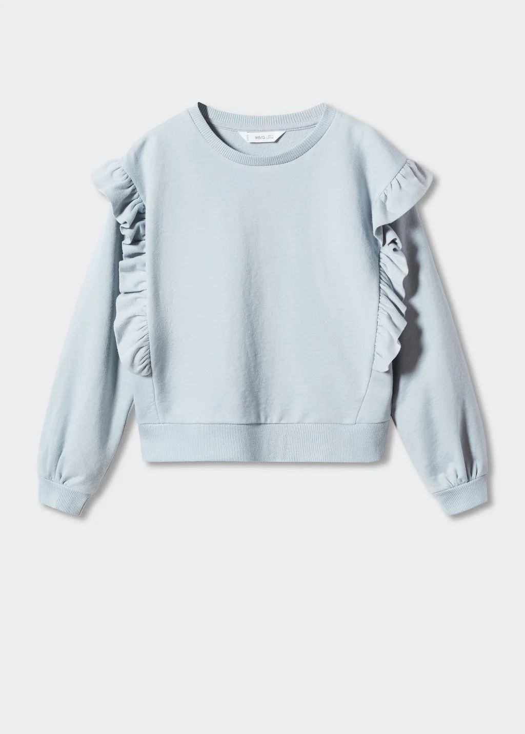 Ruffled cotton sweatshirt | MANGO (US)