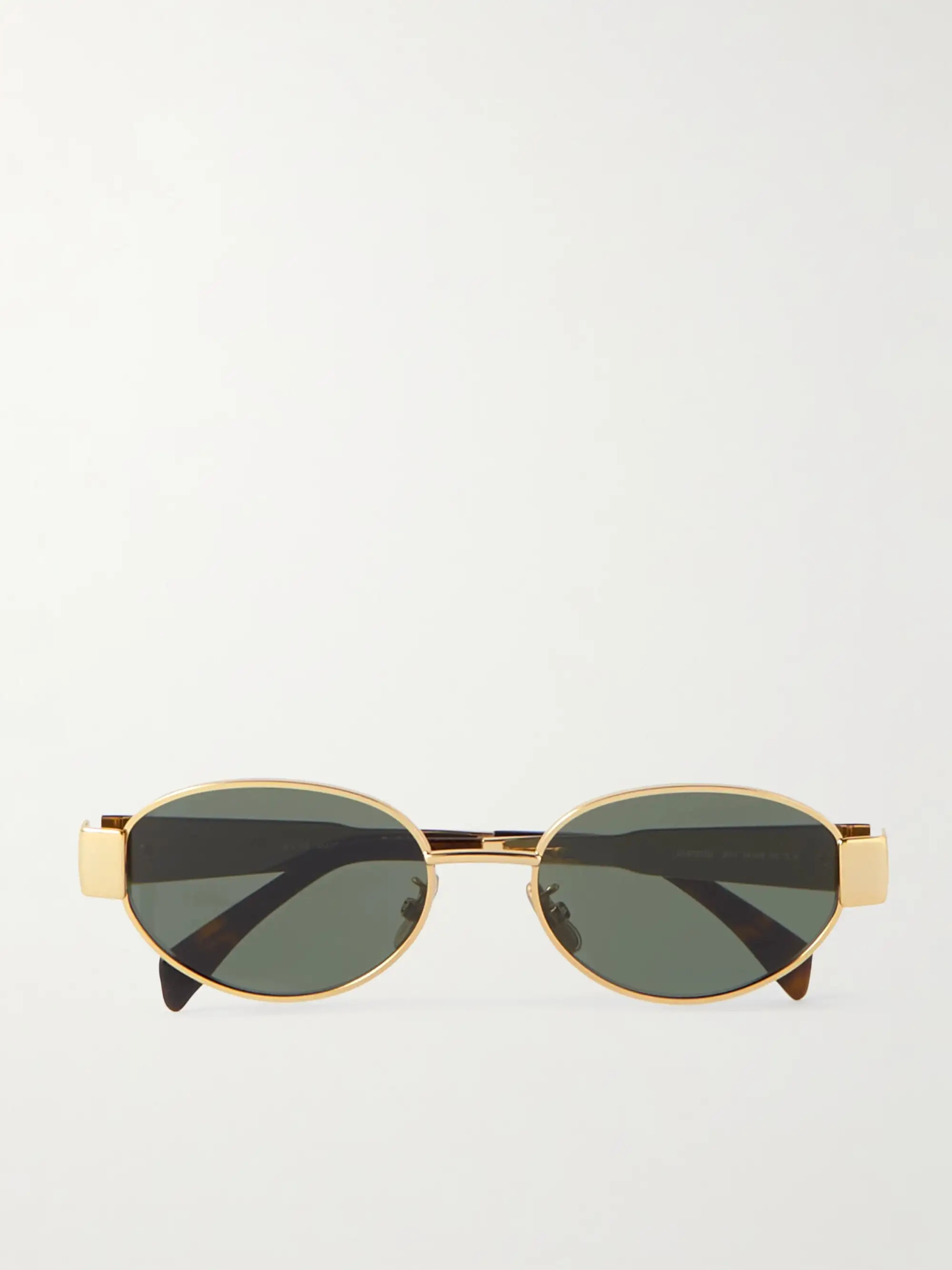 Oval-frame gold-tone and tortoiseshell acetate sunglasses | NET-A-PORTER (UK & EU)