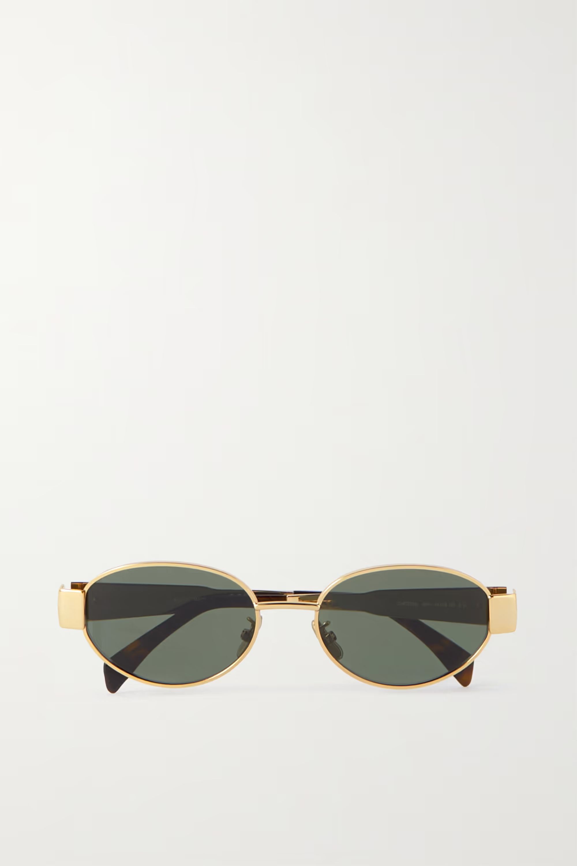 Oval-frame gold-tone and tortoiseshell acetate sunglasses | NET-A-PORTER (US)