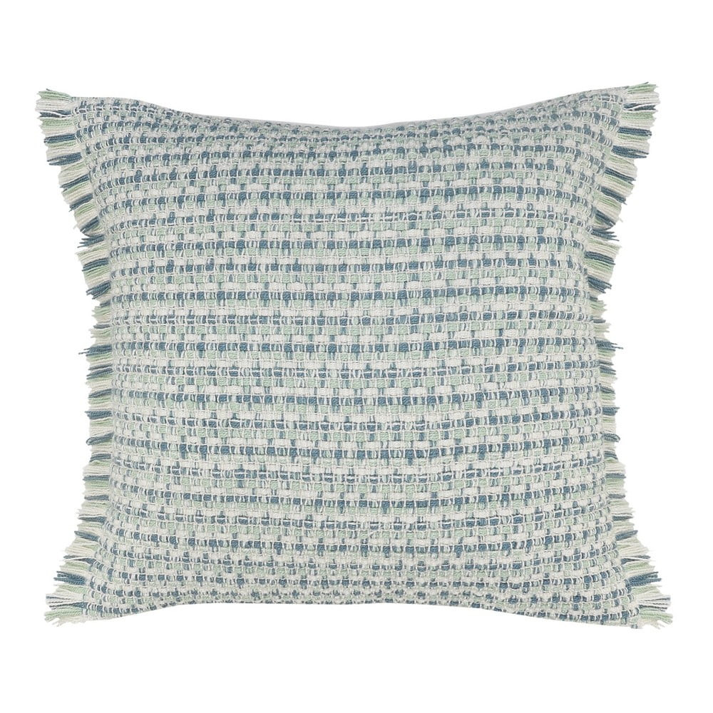 Ox Bay Interwoven Coastal Fringed Indoor/Outdoor Throw Pillow, 24" Square, Blue / Green | Walmart (US)