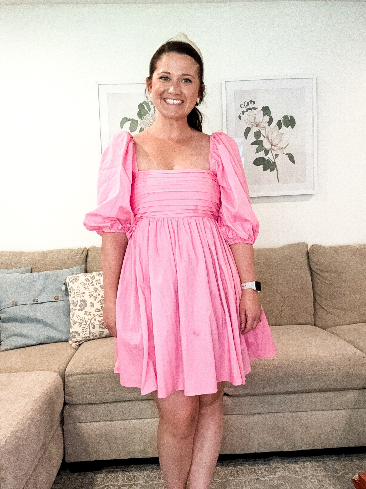 Pink dress for summer. Mini dress. Vacation dress. Wedding guest dress 