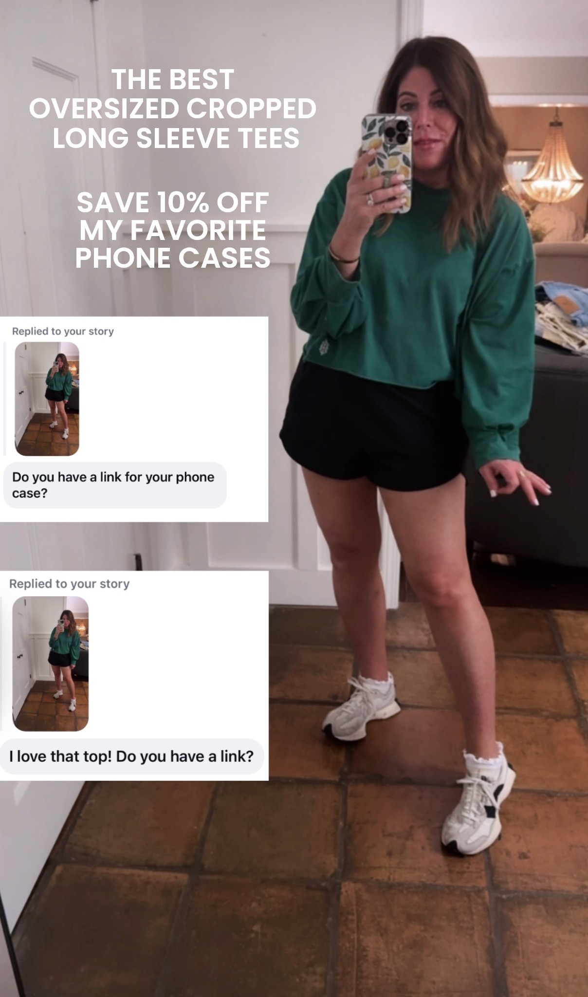 These long sleeve T-shirts are 100% cotton, oversized and cropped but so comfortable! They come in several colors and I wear them on repeat! I’m wearing a medium

These high-rise shorts are my favorite athletic shorts. They’re so comfortable. They have a liner a zip pocket and a regular slip pocket. I’m wearing a medium.

New balance sneakers are very comfortable and true to size

Phone case is currently on sale plus you can save an extra 10% off with my code MELISSA10



#LTKSaleAlert #LTKdayinmylife #LTKOver40