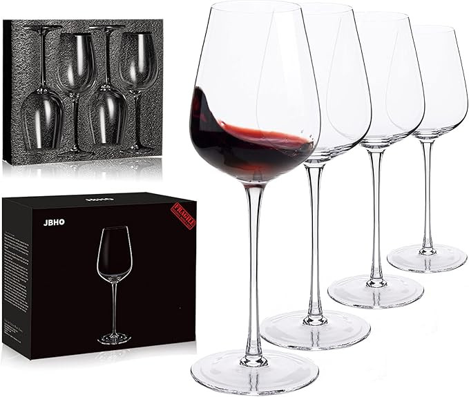 Hand Blown Italian Style Crystal Bordeaux Wine Glasses - Great Gift Packaging - Red Wine Glasses ... | Amazon (US)