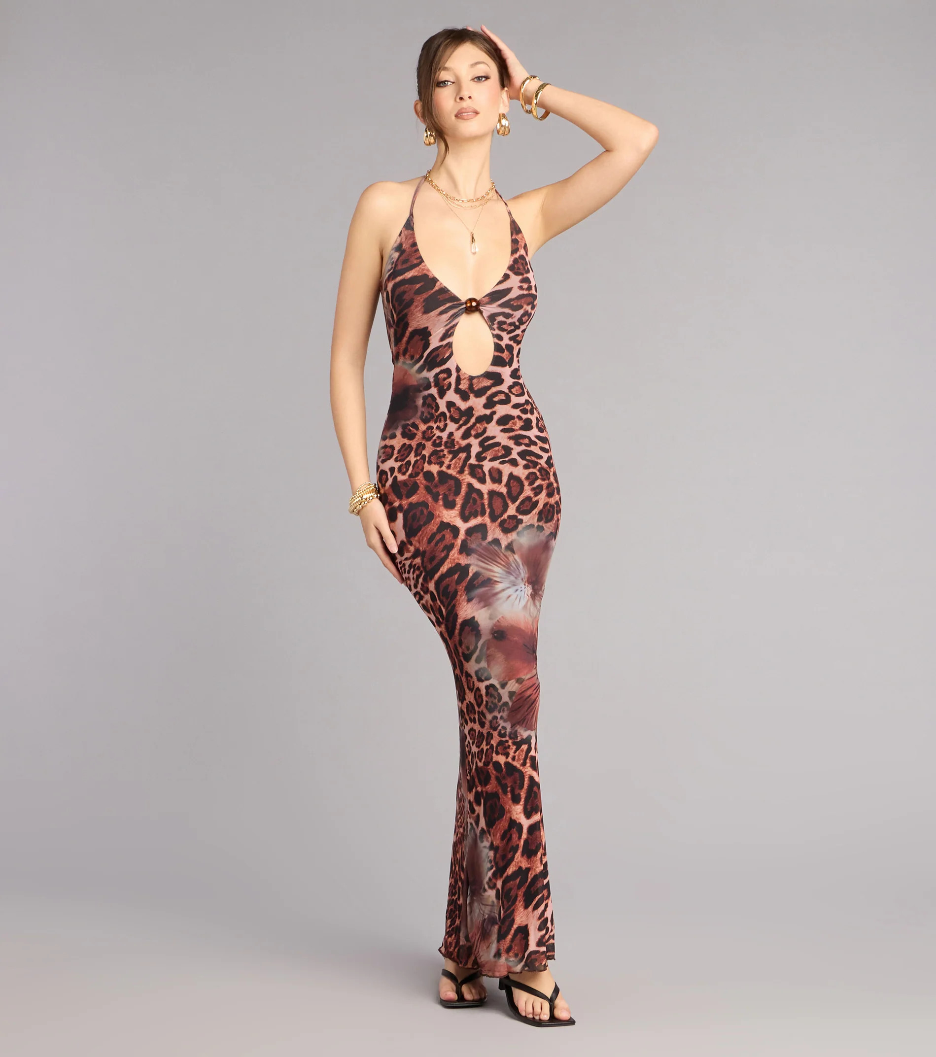 Wildly Fierce Leopard Floral Maxi Dress | Windsor Stores