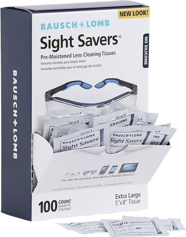 Bausch & Lomb Sight SaversLens Cleaning Wipes, Pre-Moistened Tissues, Anti-Fog, Anti-Static, Anti... | Amazon (US)