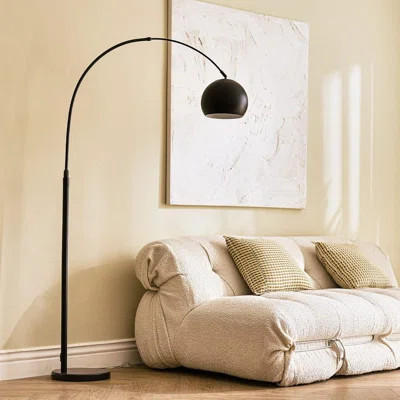 Modern Arc Floor Lamp With Adjustable Height, 360° Rotatable Shade, Sturdy Marble Base, And Included Led Bulb For Living Room, Bedroom, Or Office | Wayfair North America