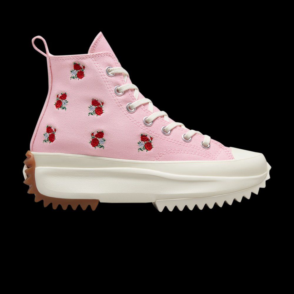 Converse Run Star Hike Platform High 'Embroidered Floral - Sunrise Pink' Sneakers | GOAT