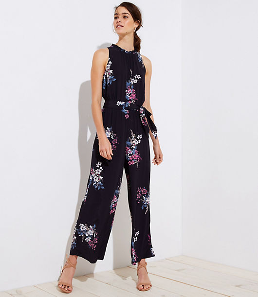 LOFT Bouquet Tie Waist Jumpsuit | LOFT