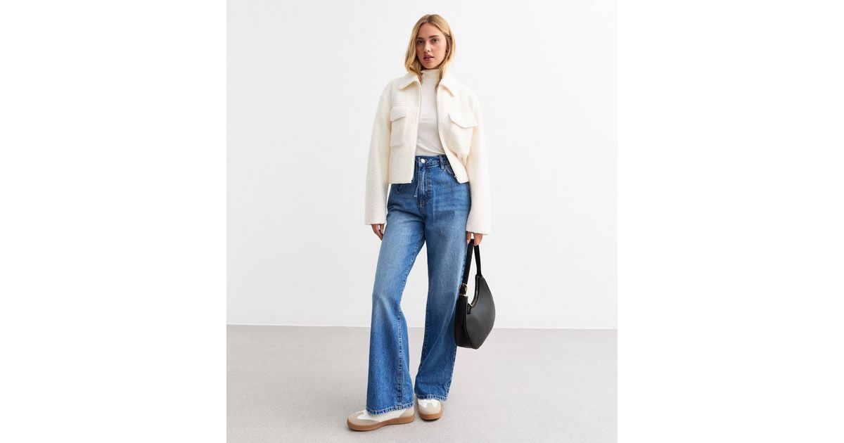 Blue Belted Wide Leg Jeans  | New Look | New Look (UK)