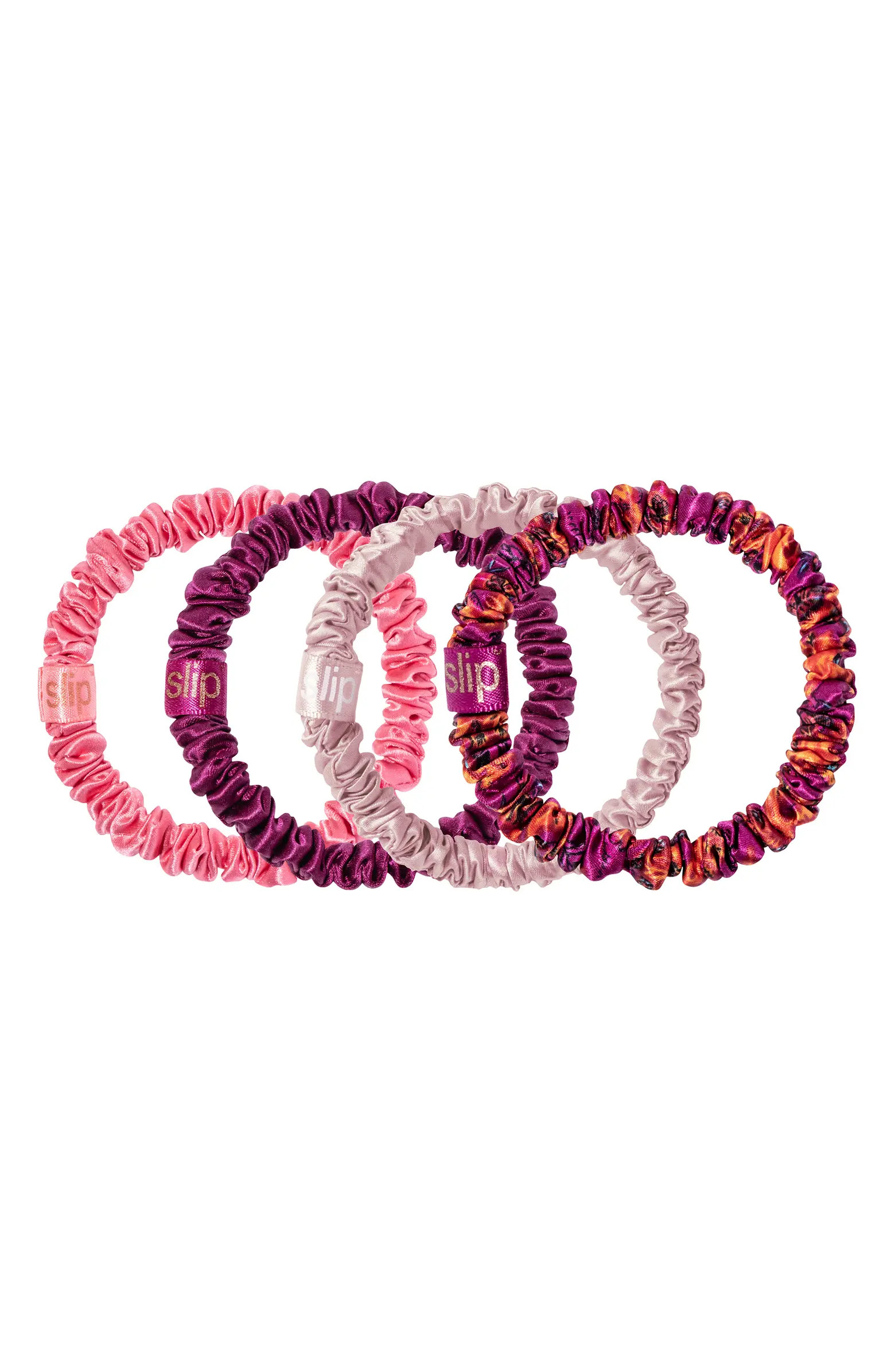 Moonflower Ornament Pure Silk Skinny Scrunchie Set | Nordstrom