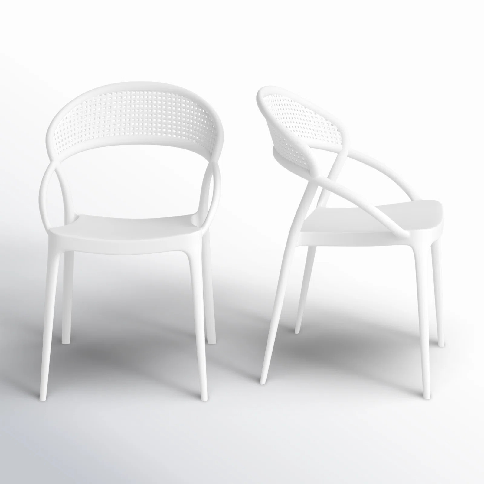 Farrah Outdoor Stacking Dining Armchair (Set of 2) | Wayfair North America