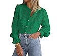 PRETTYGARDEN Women's Dressy Casual Lace Blouse Long Sleeve Button Up Shirts Tops Spring Fall Fash... | Amazon (US)