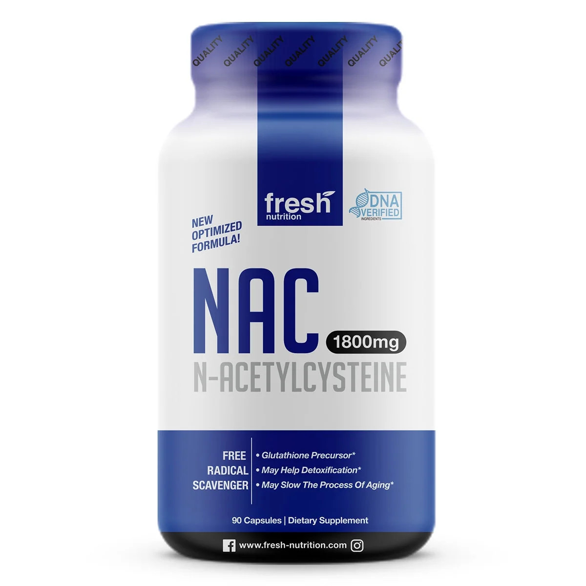 Fresh Nutrition NAC Supplement N Acetyl Cysteine - Strongest DNA Verified 90 Caps | Walmart (US)