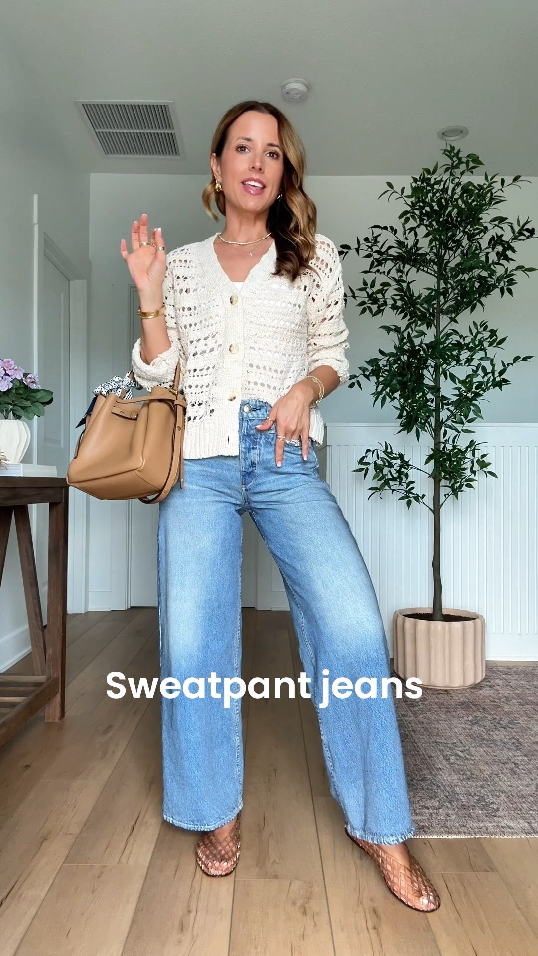 The viral sweatpants jeans are BACK! The denim look is printed onto the fabric, but these are  100% cotton terry cloth. Wearing 23 in sweatpant jeans (size down 1). Rag & Bone Miramar Sofie Ankle-Length Pants - comes in full length, too & linking below. I have colors ‘Minetta’ and ‘Venice’. Minetta is a new color! Travel outfits. Elevated casual outfits. Business casual. Everyday outfits. Mom outfits. Target cardigan in XS.

#LTKootd #LTKgrwm #LTKTravel