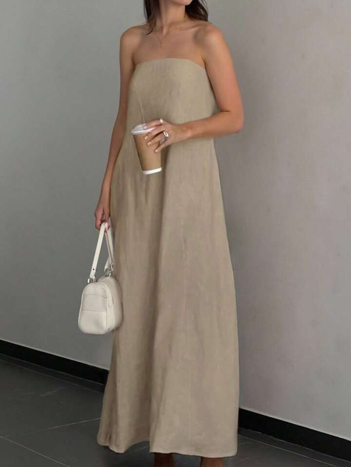 INAWLY Women's Casual Solid Color Maxi Tank Dress | SHEIN