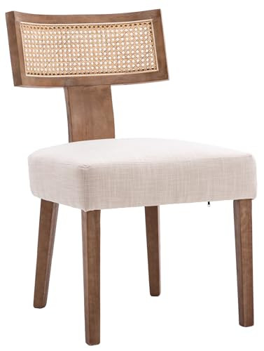 Mid Century Modern Dining Chairs Set of 4, Rattan Farmhouse Dining Chairs Kitchen Chairs Linen Up... | Amazon (US)