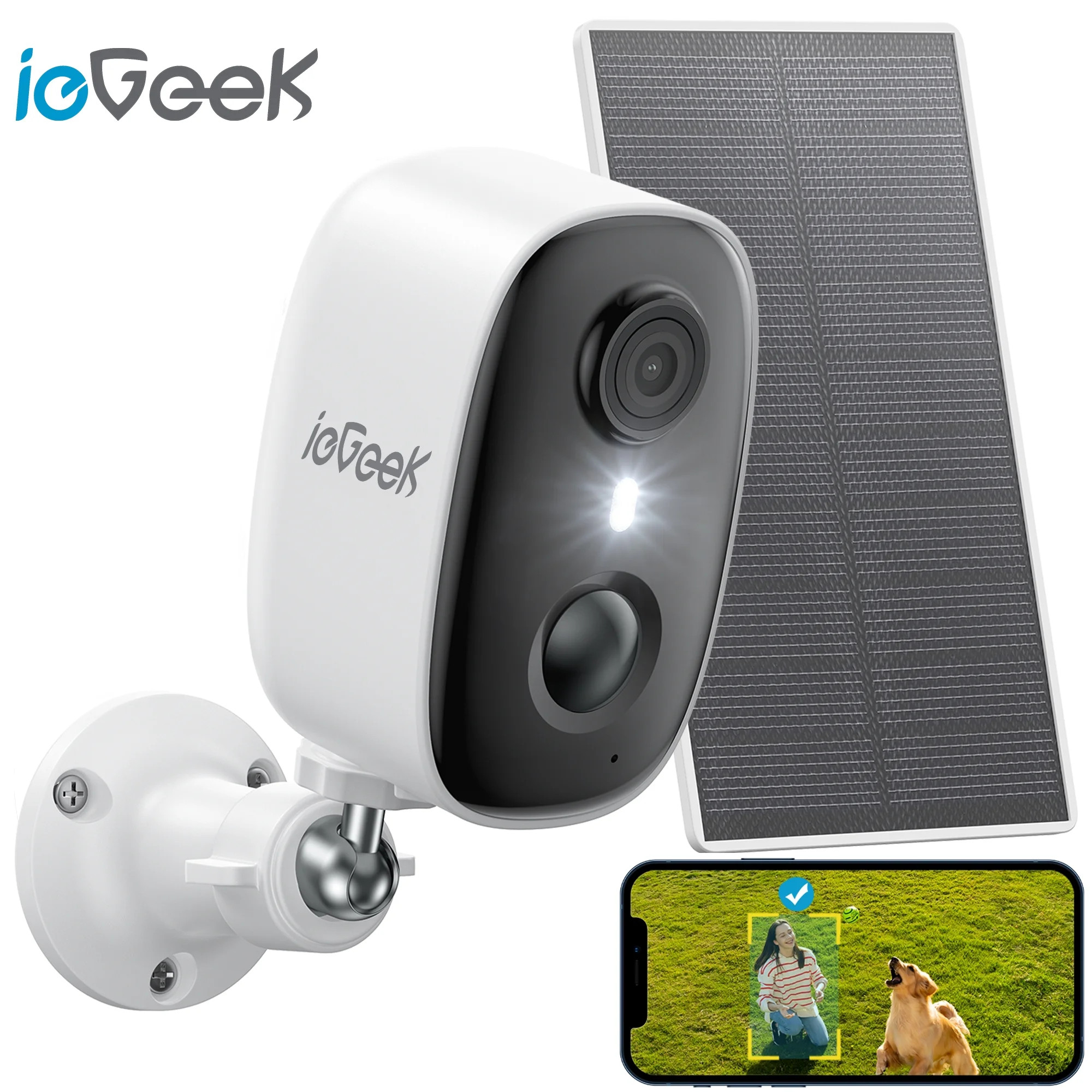 ieGeek Solar Outdoor Security Cameras Wireless, 2K Color Night Vision, Surveillance with AI Detec... | Walmart (US)