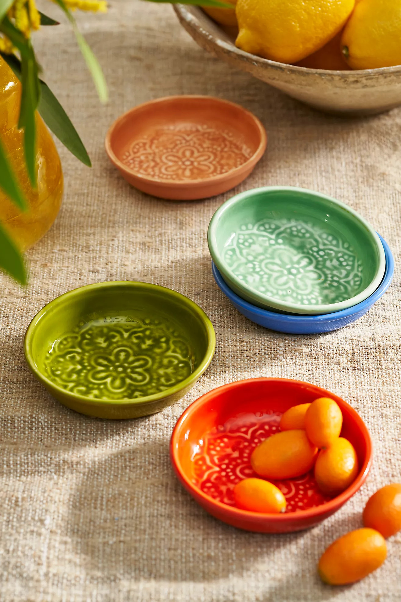 Patterned Enamel Jam Cups, Set of 5 | Terrain