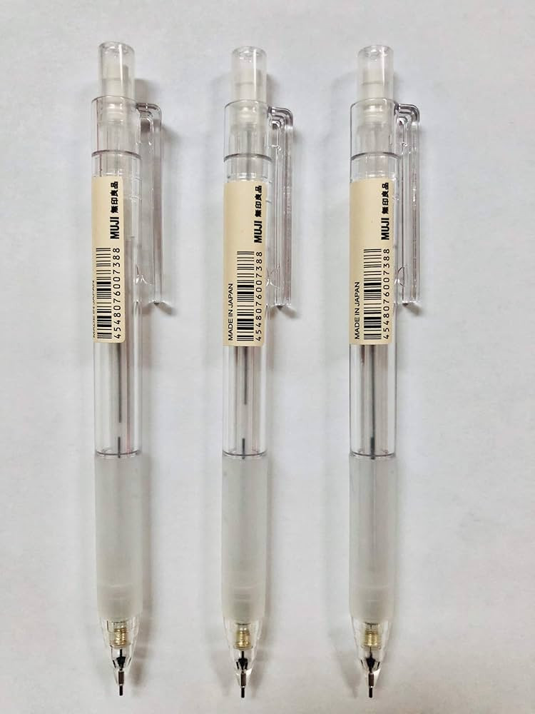 MUJI 3SET Polycarbonate Mechanical Pencil W - Rubber Grip | Amazon (US)