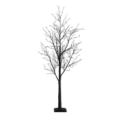 Nearly Natural 6ft. Pre-Lit Halloween Black Twig Artificial Fall Tree with 300 Orange and Purple LED Lights | Amazon (US)