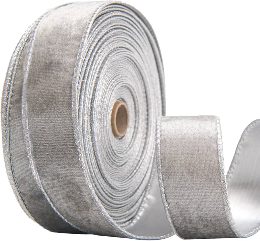 1.5Inch X 20 Yards Christmas Velvet Ribbon,1.5" Wide Wired Ribbon for Christmas Crafts Decoration... | Amazon (US)