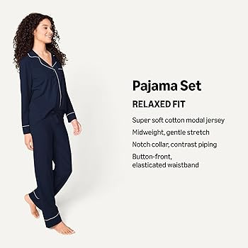 Amazon Essentials Women's Cotton Modal Long-Sleeve Shirt and Full-Length Bottom Pajama Set (Avail... | Amazon (CA)