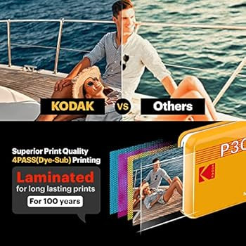 Amazon.com: Kodak Mini 3 Retro 3x3” Portable Photo Printer, Compatible with iOS, Android & Blue... | Amazon (US)