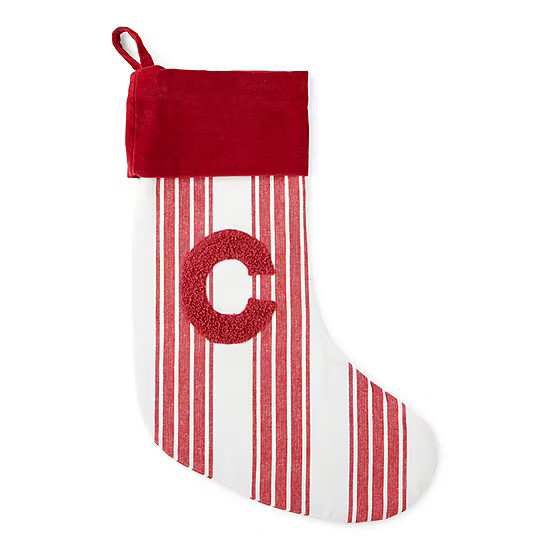 North Pole Trading Co. 20" Red Stripe Monogram Christmas Stocking Collection | JCPenney