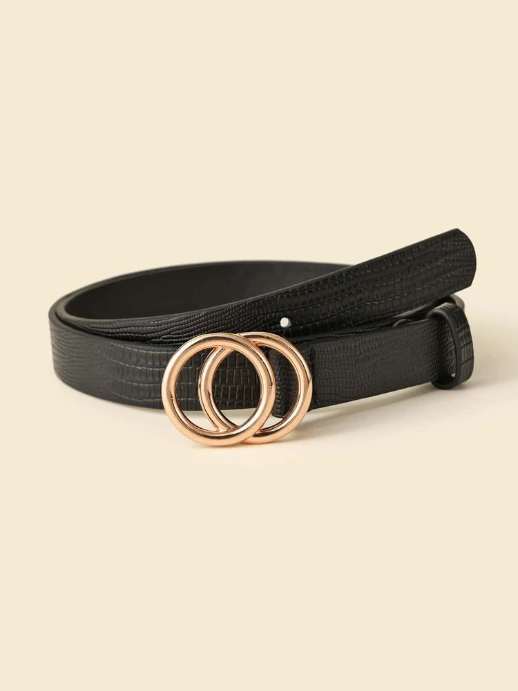 Double O-ring Buckle Plus Size Belt | SHEIN