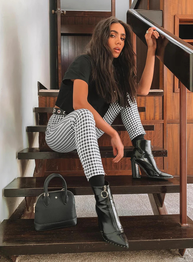 Iggy Gingham Pants Black/White | Princess Polly US