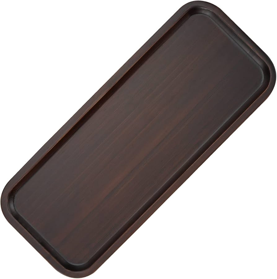 JOIKIT 14 x 5.9 Inch Walnut Wooden Rectangle Tray, Bathroom Tray Platter Solid Wood Decorative Se... | Amazon (US)