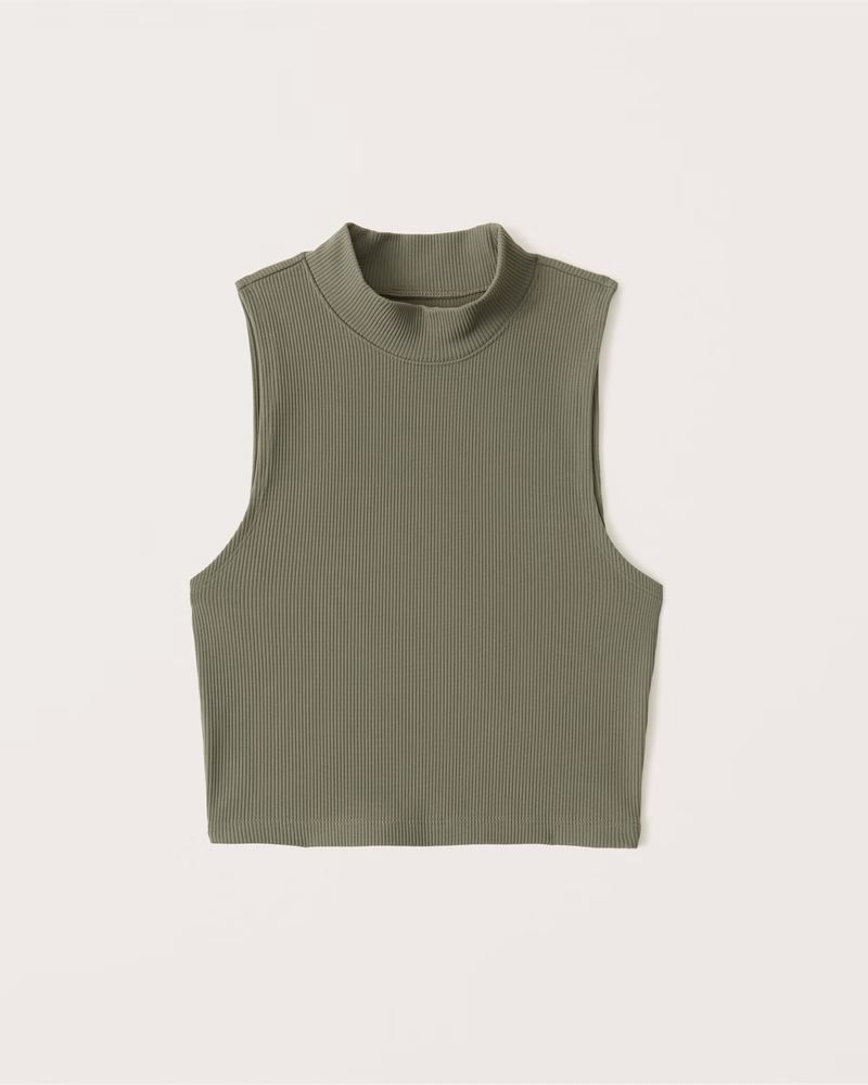 Seamless Ribbed Mockneck Top | Abercrombie & Fitch (US)