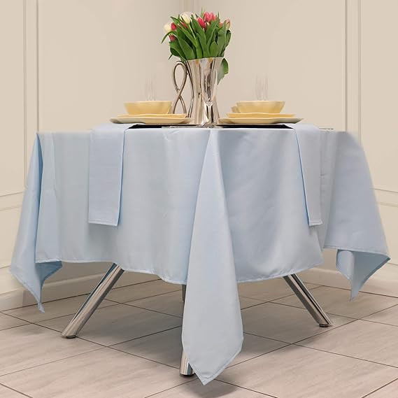 Kadut Square Tablecloth 52 x 52 Inch Baby Blue Square Table Cloth for Square or Round Table | Hea... | Amazon (US)
