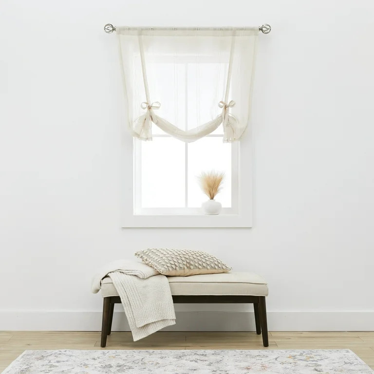 Better Homes & Gardens Specialty Stich Single Curtain Balloon Shade, Papyrus Beige, 42" W x 63" L | Walmart (US)