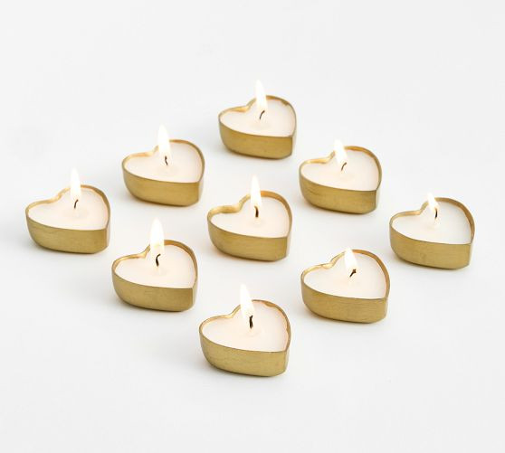 Heart Tealights Set - Rose & Peony | Pottery Barn (US)