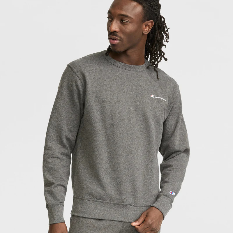 Powerblend Crewneck Sweatshirt, Left Script Logo | ChampionUSA.com (Hanesbrands Inc.)