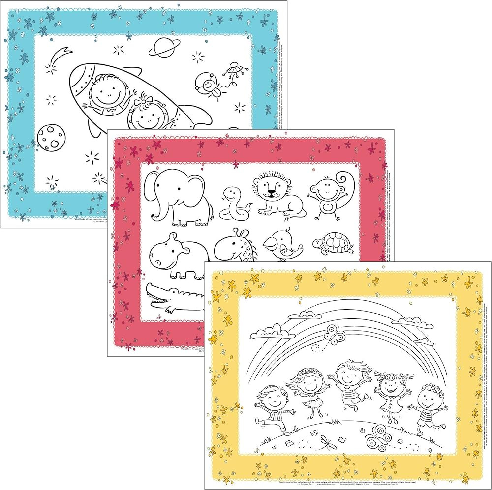 Healthy Habits by J.L. Childress Disposable ColorMe Placemats, 24 Pack - Paper Stick-On Placemats... | Amazon (US)
