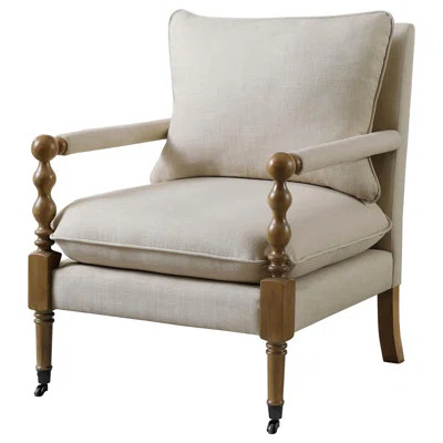 Wooden Accent Chair With Turned Legs | Wayfair Professional
