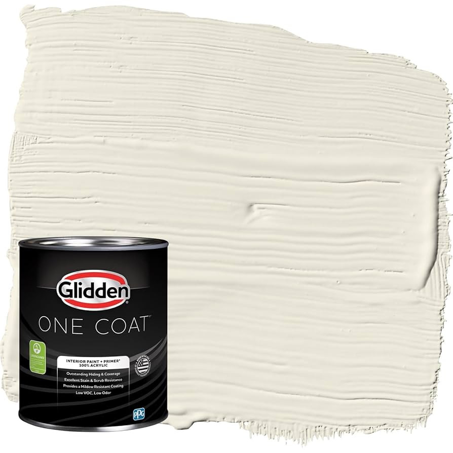 Glidden One Coat Paint + Primer White/Off-White Interior Paint - Colonial White, 1 Quart Semi-Glo... | Amazon (US)