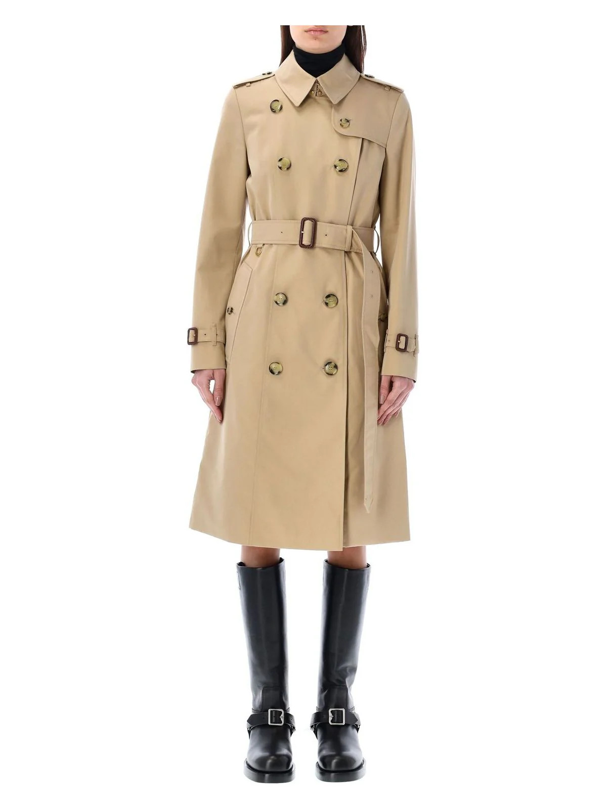 Burberry Women's Long Chelsea Heritage Trench Coat in Honey | Size 4 | 24P8079407F Color A1366 | LOZURI