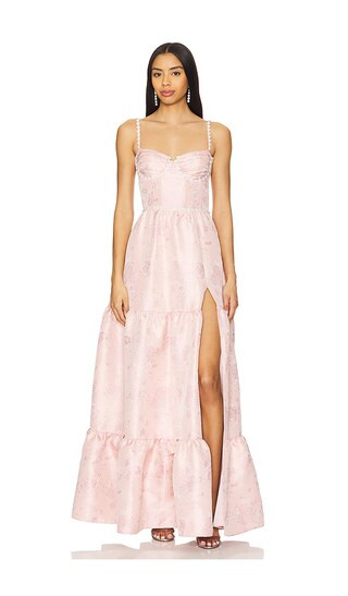 Lucetta Gown in Light Pink Windsor Brocade | Revolve Clothing (Global)