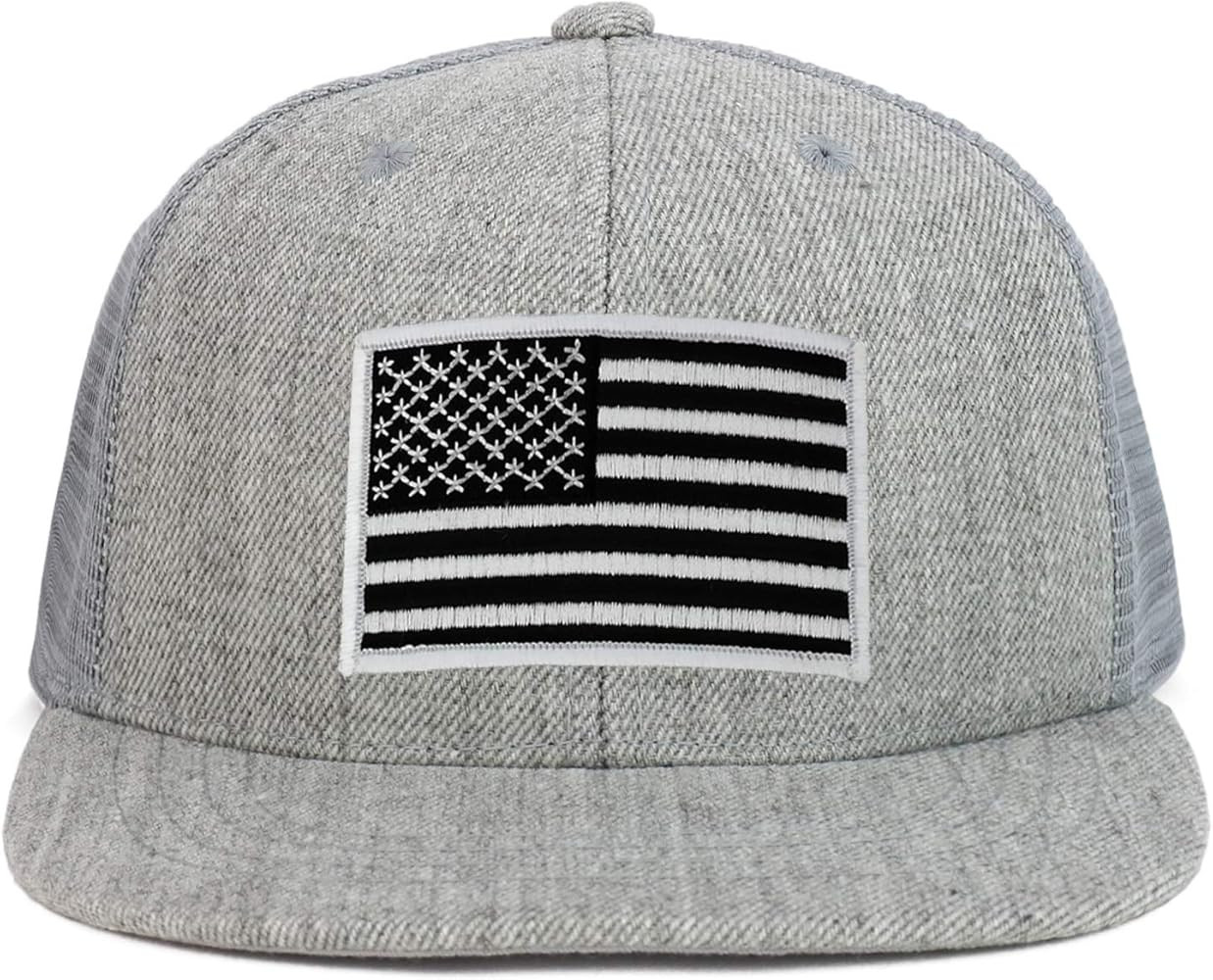 Armycrew Youth Kid's Black White American Flag Patch Flat Bill Snapback Trucker Cap | Amazon (US)