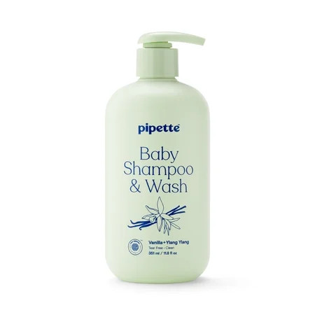 Pipette Tear-Free Baby Shampoo & Wash, Sensitive Skin, Vanilla + Ylang Ylang, 11.8 fl oz | Walmart (US)