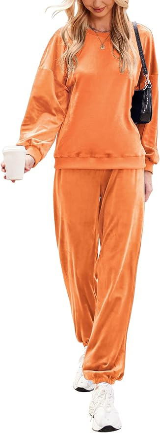 Beyove Women Velour Sweatsuits 2 Piece Tracksuit Sets with Pockets Sweatshirt & Sweatpants Leisur... | Amazon (US)